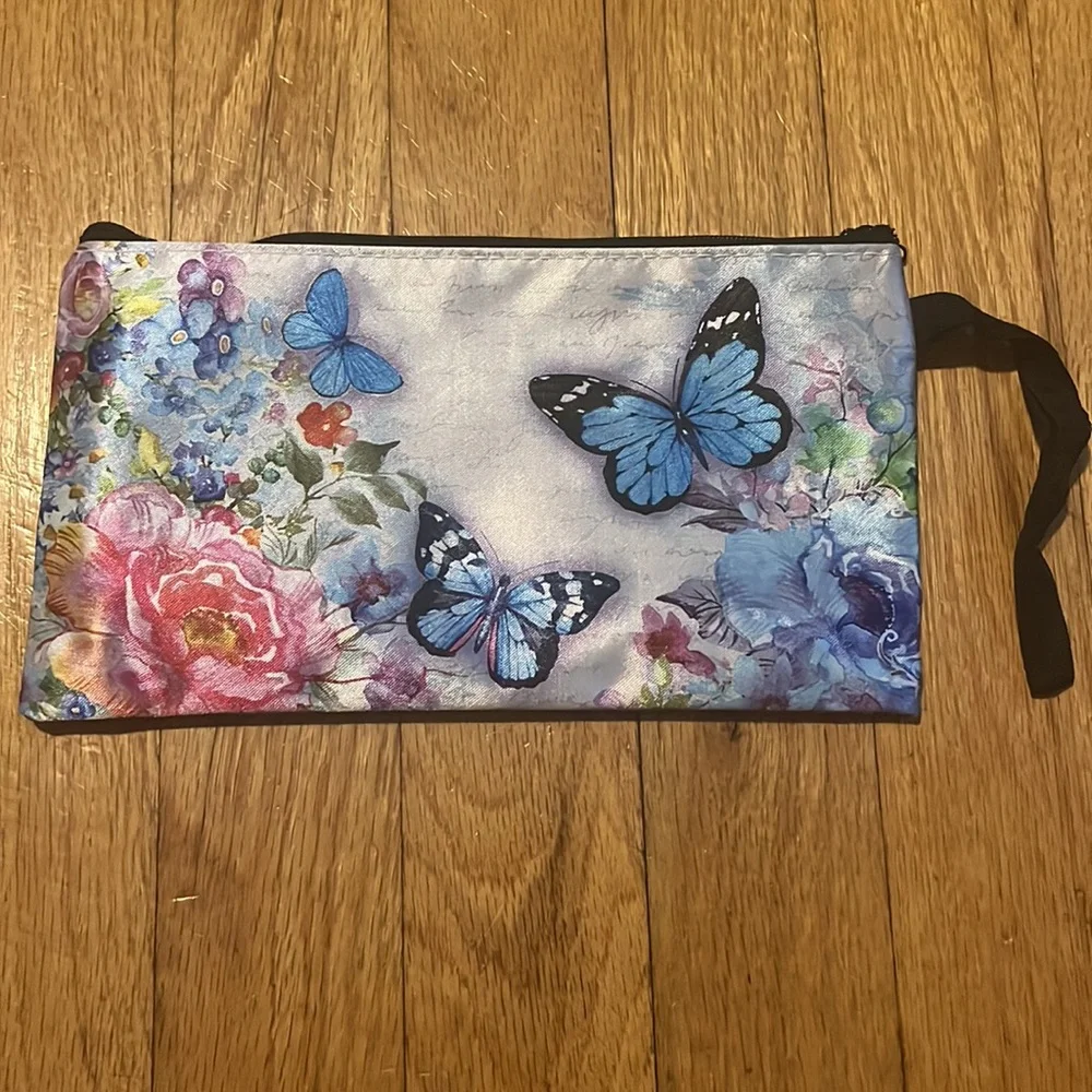 New Butterfly Floral Pencil Pouch/Makeup Bag